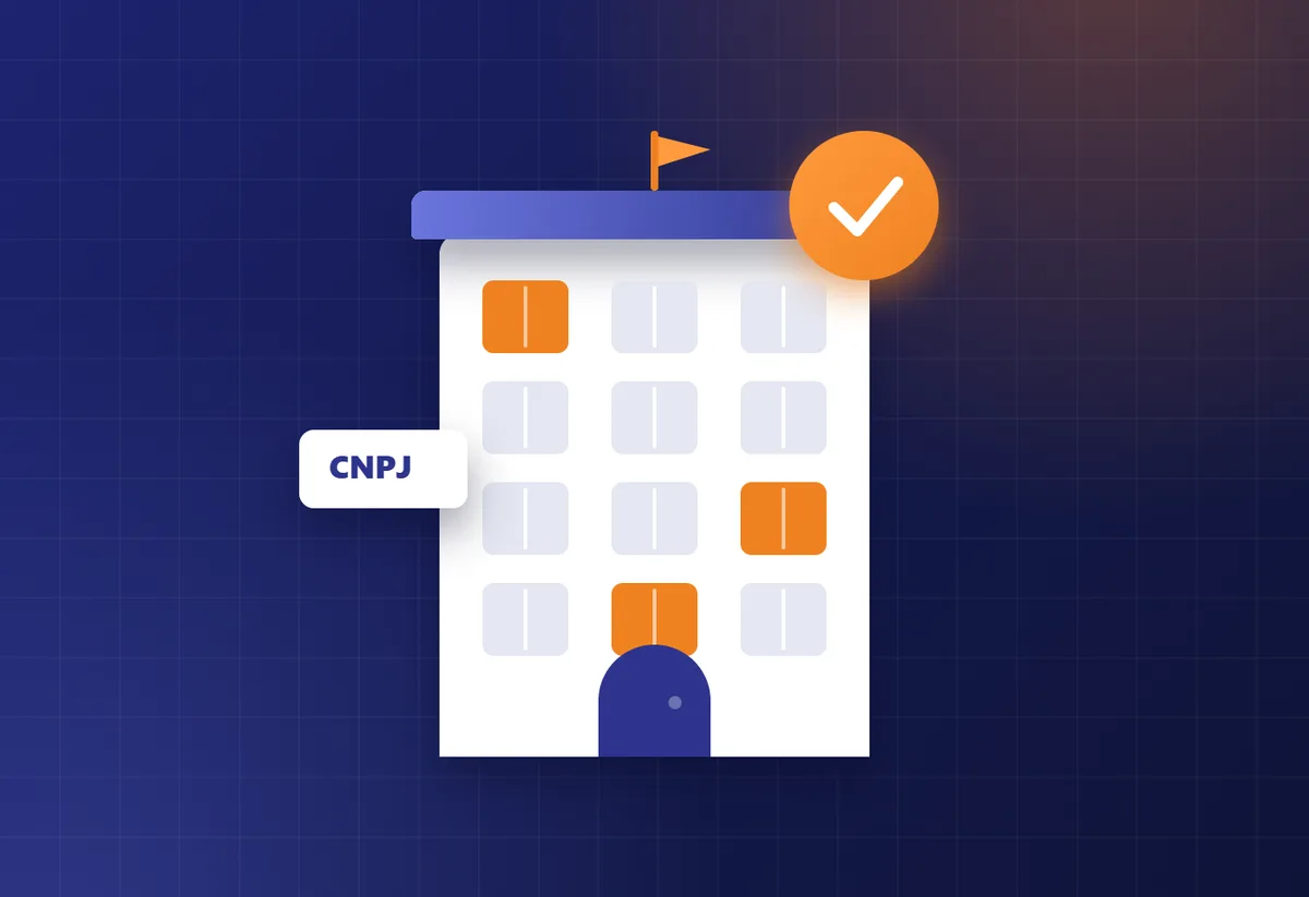 Ilustração de abertura de empresa e CNPJ aprovado