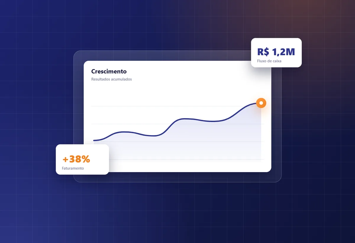 Ilustração de gráfico de crescimento e indicadores